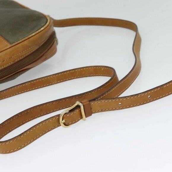 CELINE Shoulder Bag Leather Khaki Gold Auth BA2573 - Picture 8 of 16